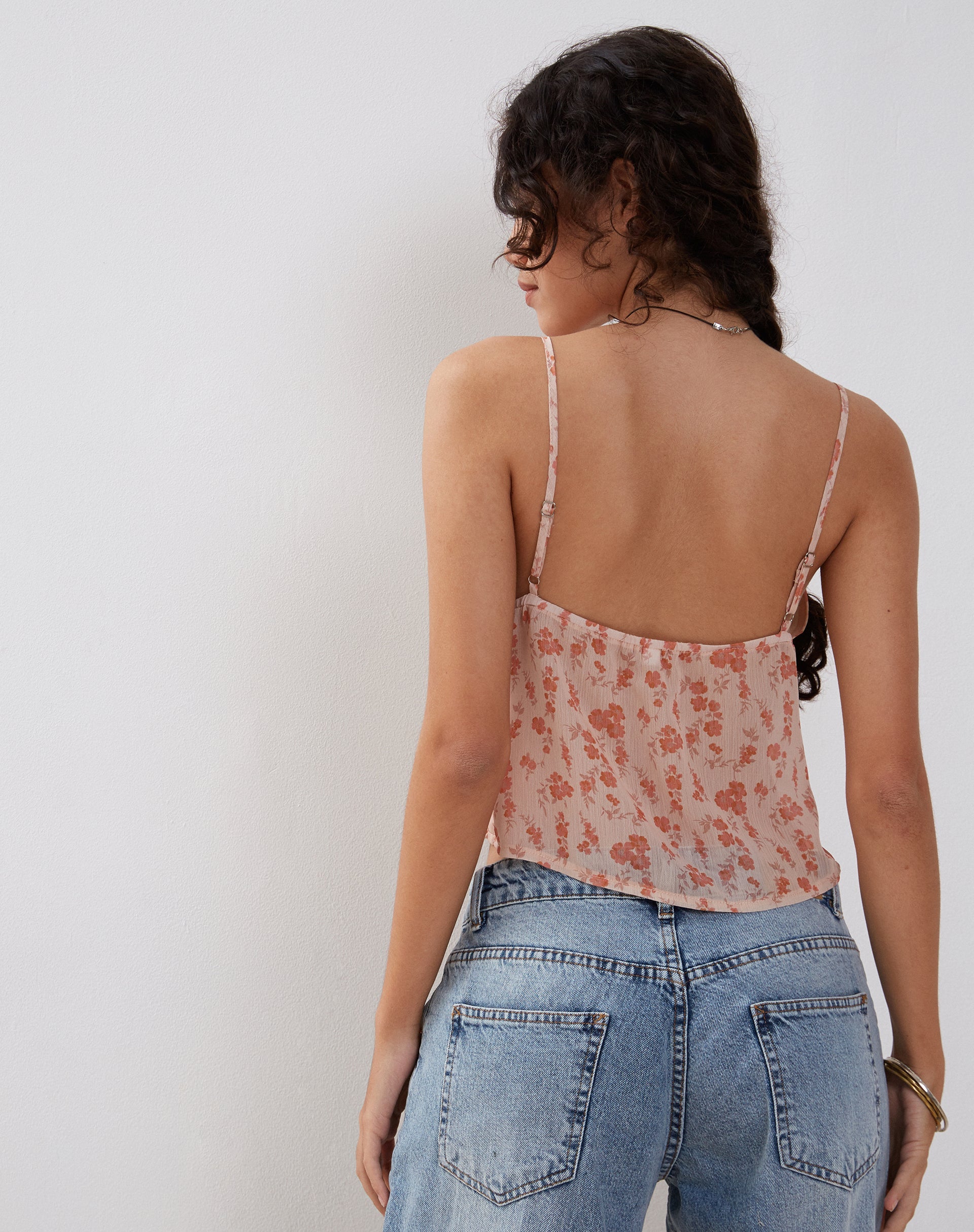 Bild von Slavina Cami Butterfly Top in Pfirsich Kirschblüte