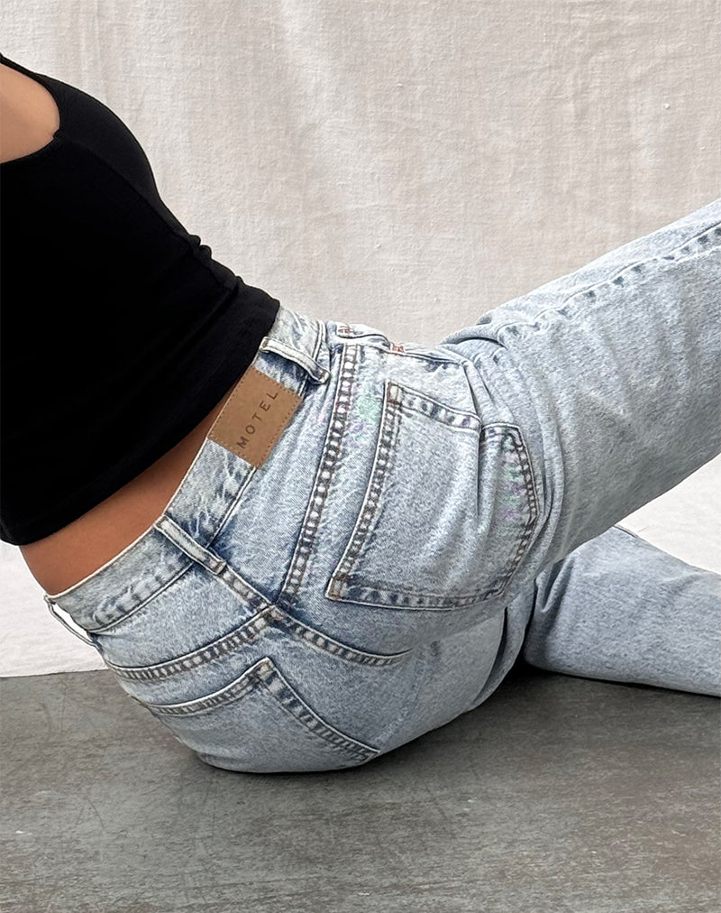 Bild von Mid Rise Slim Parallel Jeans in 80's Light Wash
