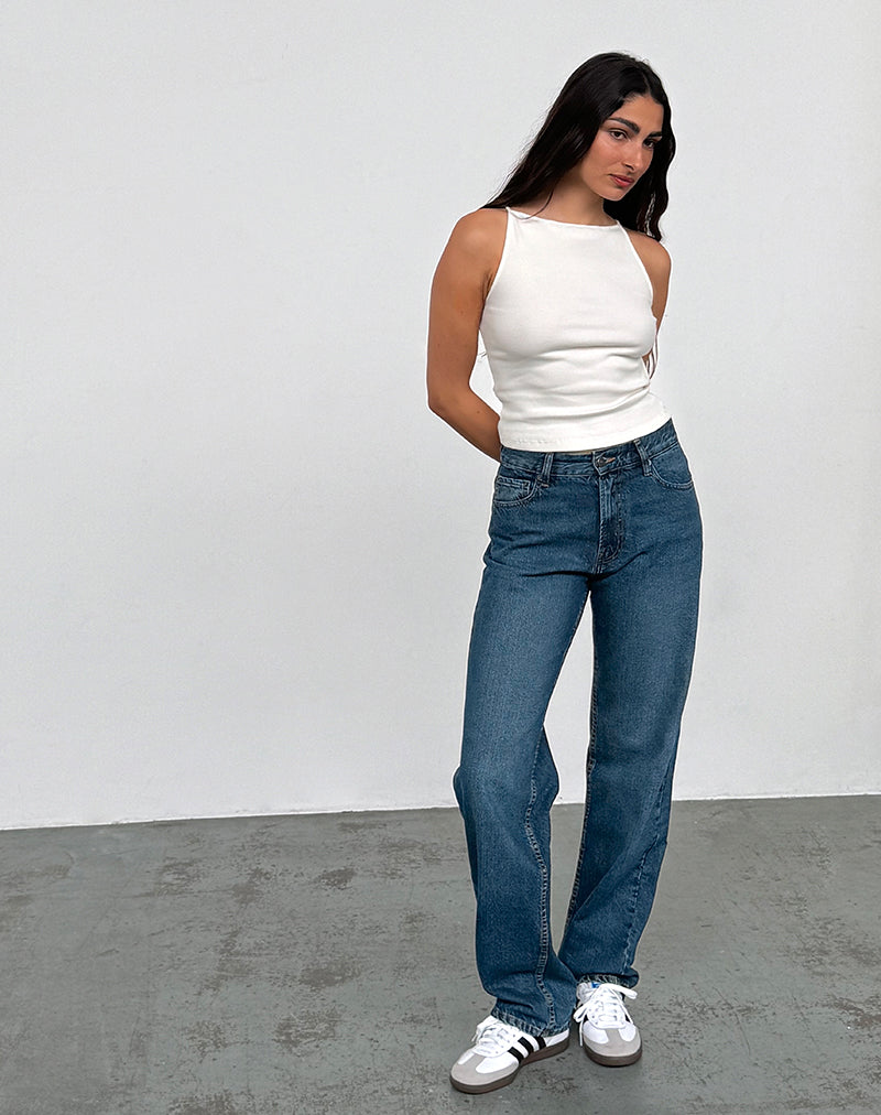 Bild von Low Rise Slim Parallel Jeans in Mid Blue Used