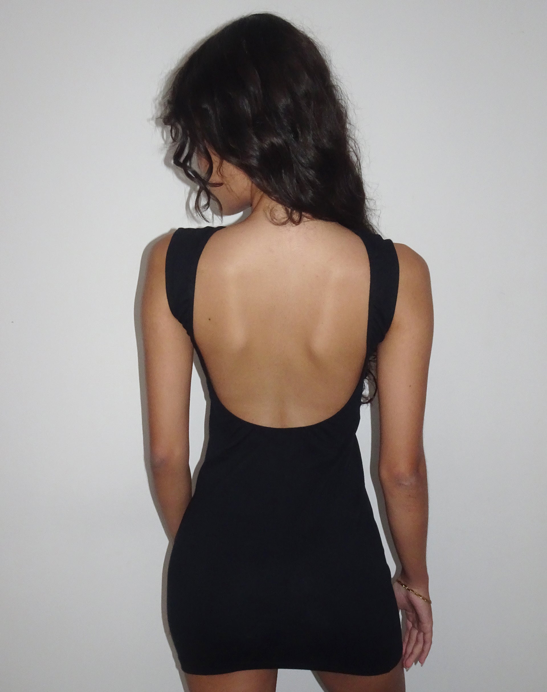 Bild von Slony Low Back Mini Dress in Black Lycra