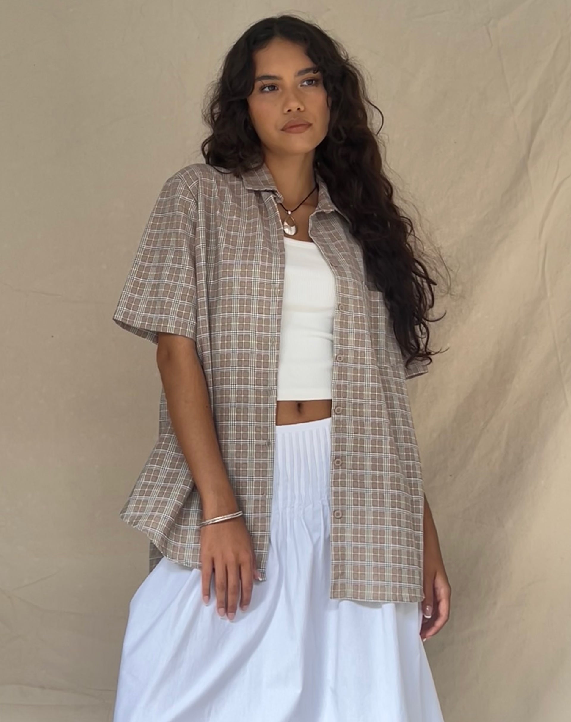 Bild von Smith Kurzarmhemd in Taupe Check