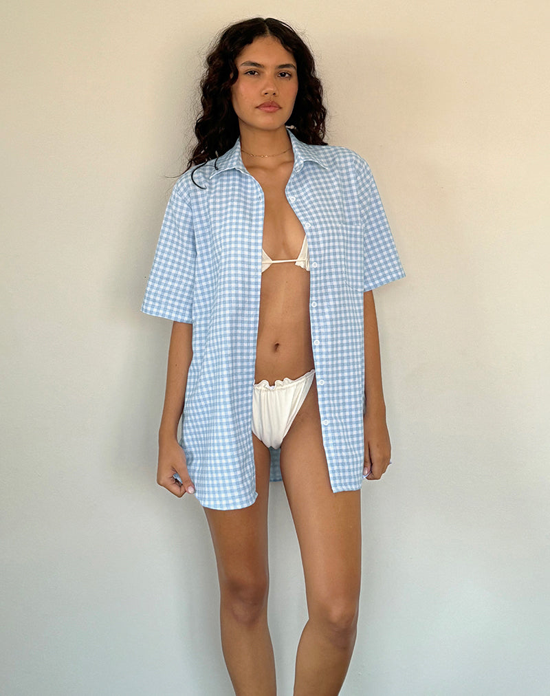 Smith Oversized Hemd aus blauem Gingham