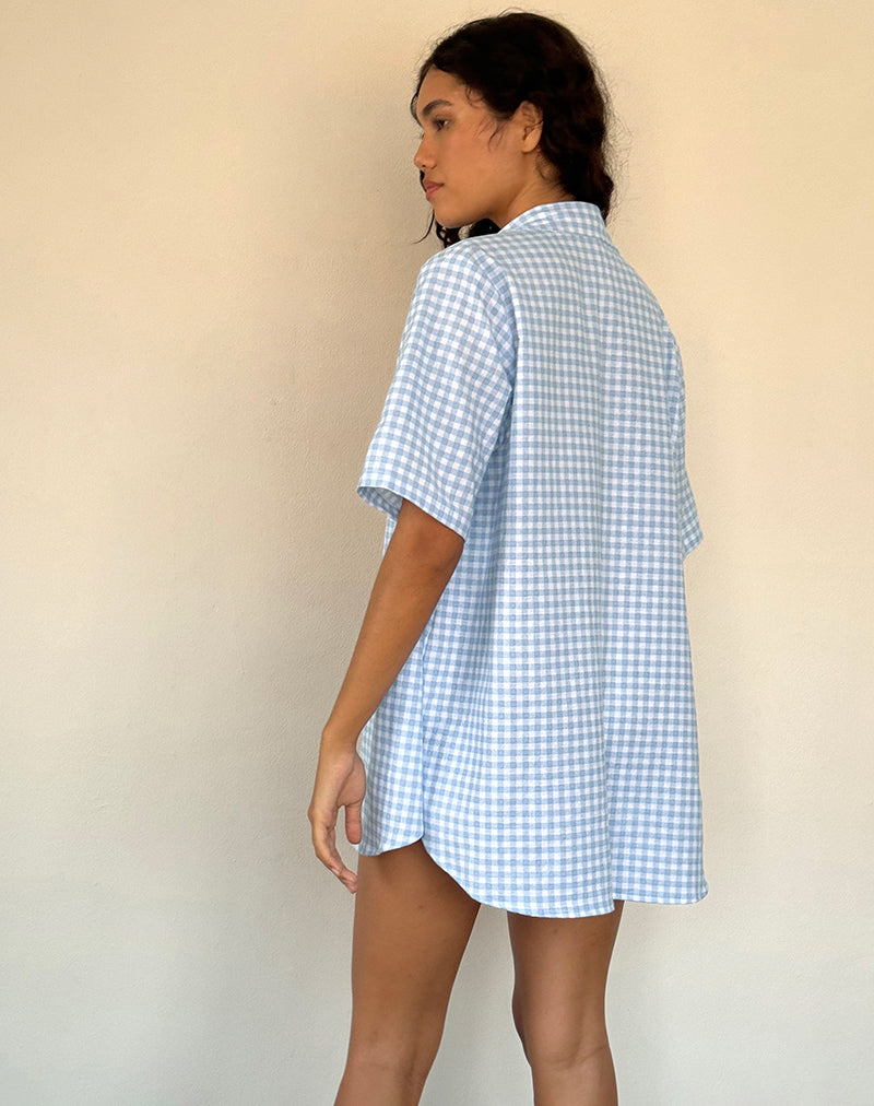 Image of Smith Hemd in Übergröße aus blauem Gingham