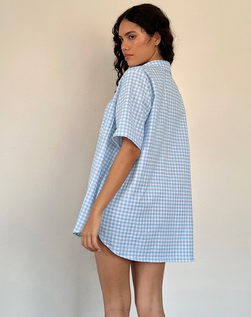 Smith Oversized Hemd aus blauem Gingham