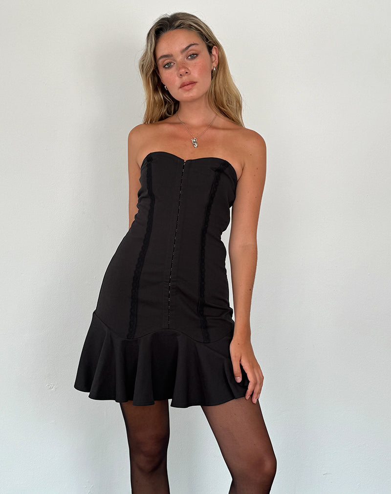 Snana Minikleid in Tailoring Schwarz