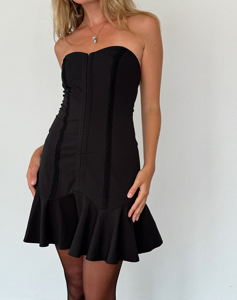 Snana Minikleid in Tailoring Schwarz