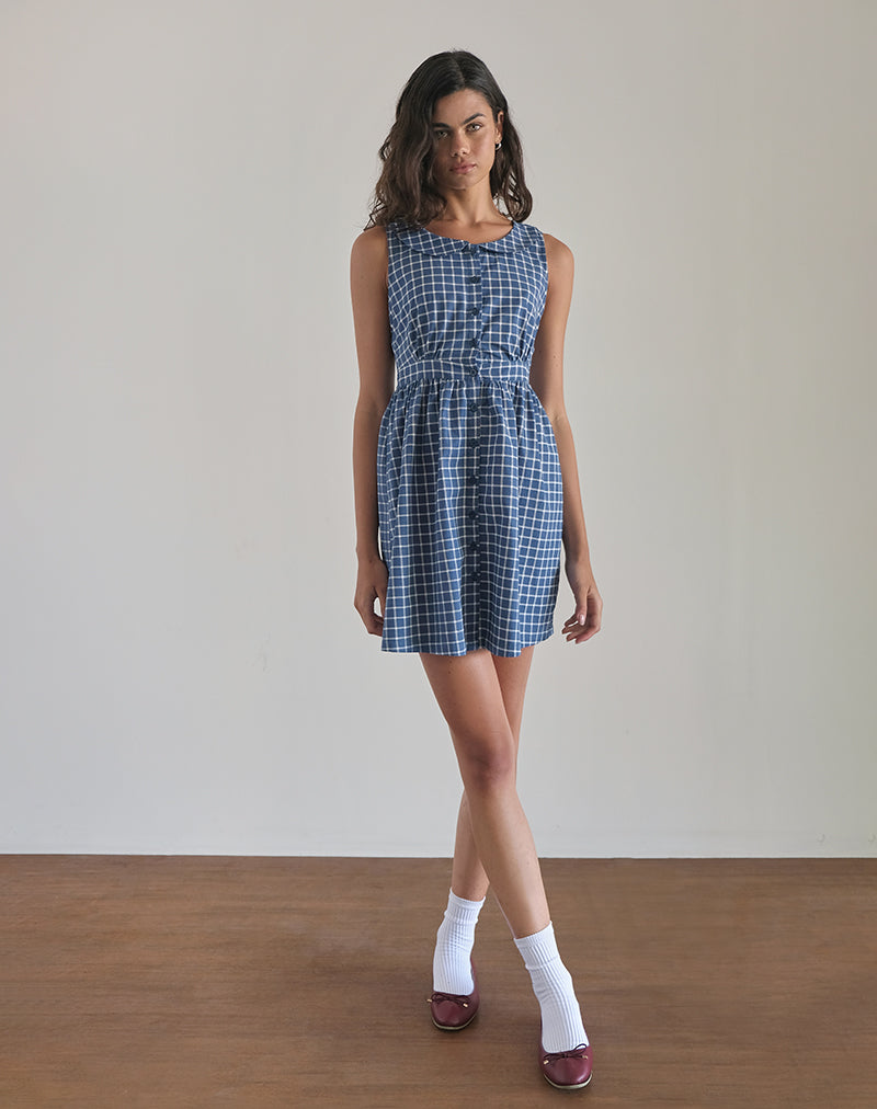 Abbildung von Sokasi Mini Dress in Navy Tartan