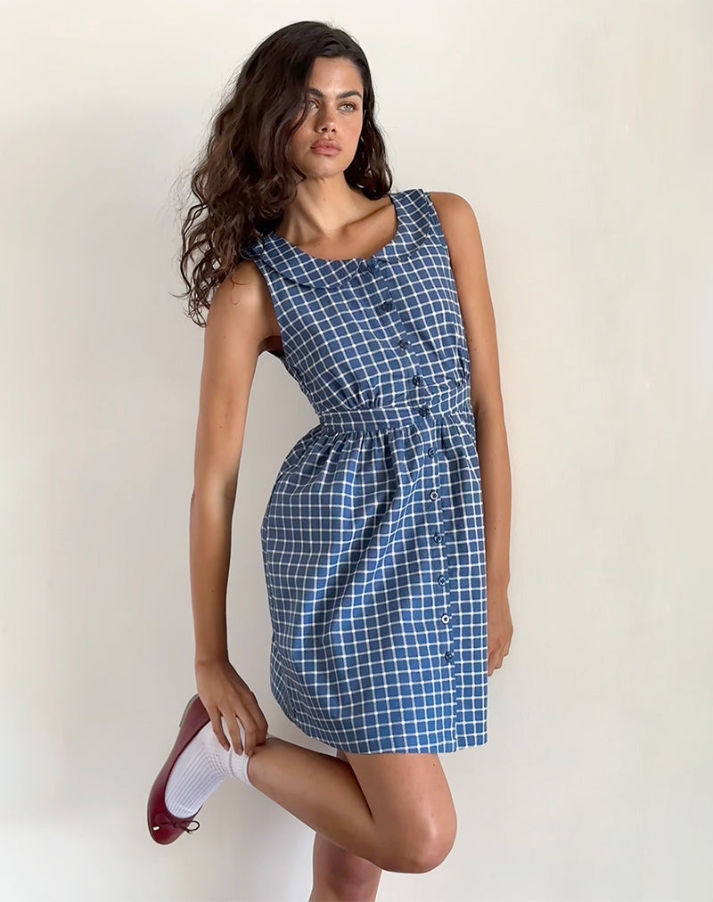 Sokasi Minikleid in Navy Tartan