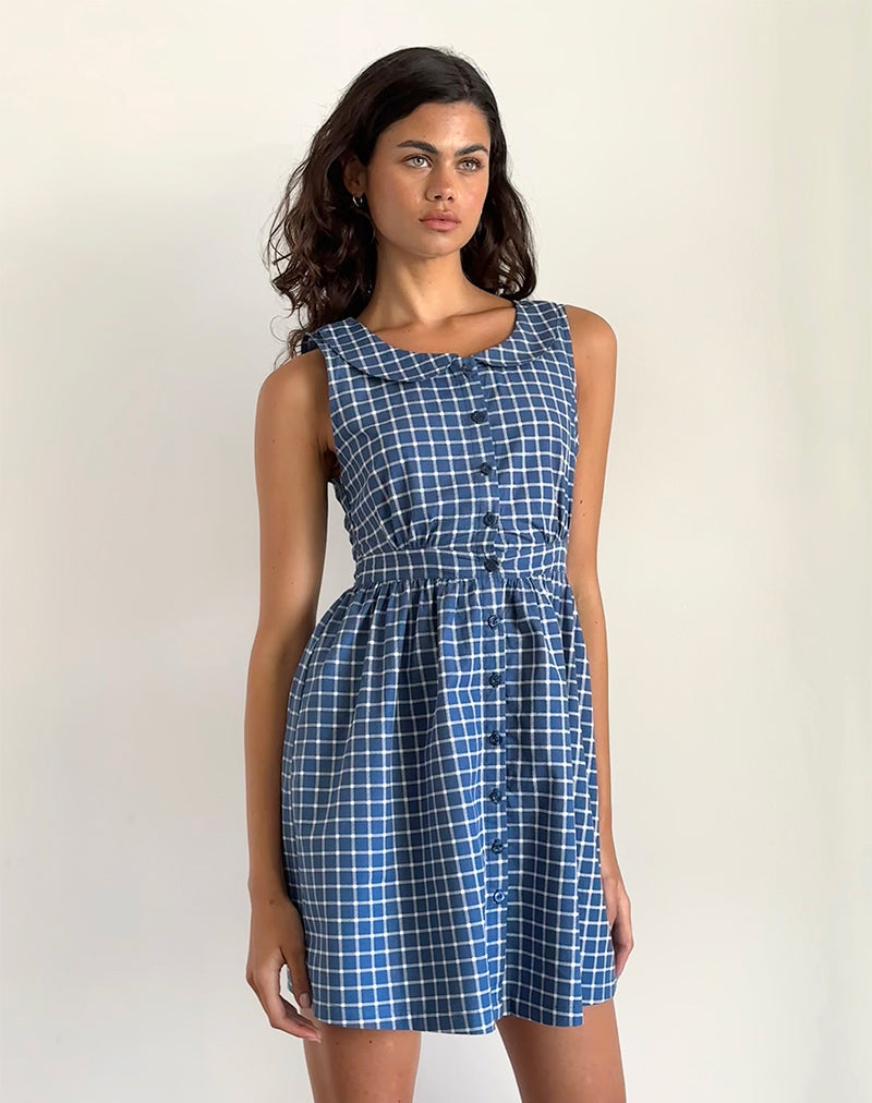 Sokasi Minikleid in Navy Tartan