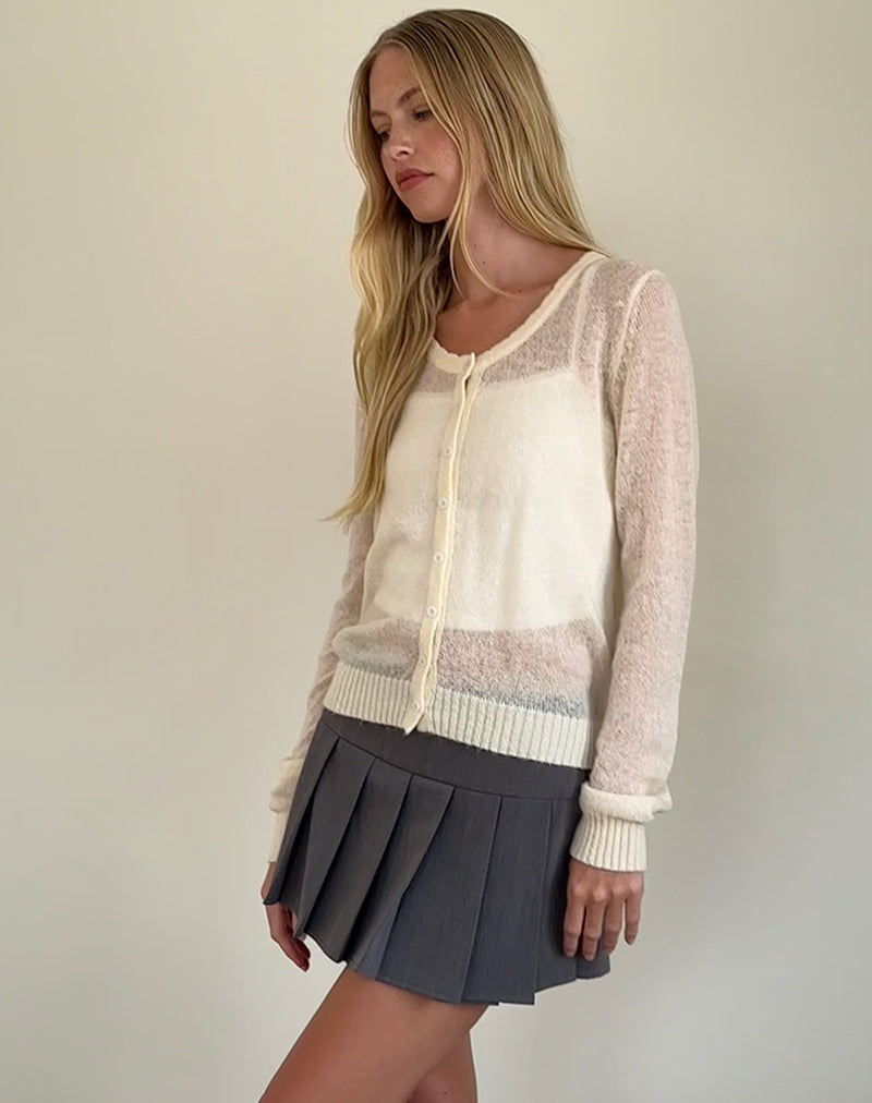Bild von Solana Leichter Strickcardigan in Elfenbein