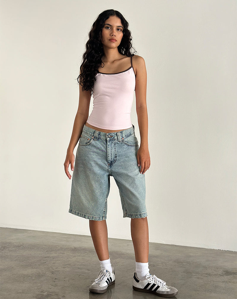 Solani Top in Hellrosa mit tiefem Mahagoni-Einband
