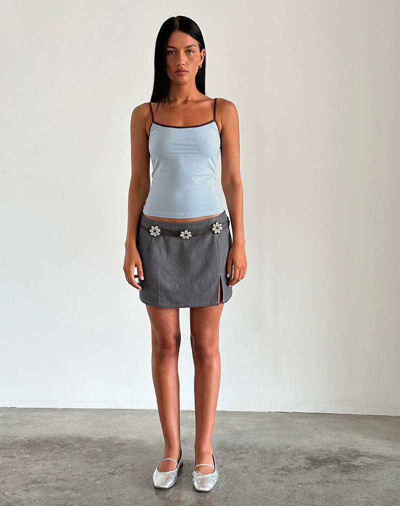 Bild von Solani Top in Nantucket Blau mit Mahagoni-Bindung
