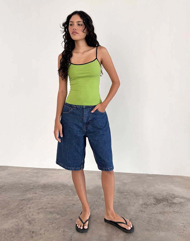 Solani Top in Wasabi mit schwarzer Bindung