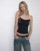 Image of Solani Top in Schwarz mit Bambi-Tier-Bindung
