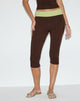Image of Vivah Fold-over Capri in Schokoladenbraun mit Pistazieneinband