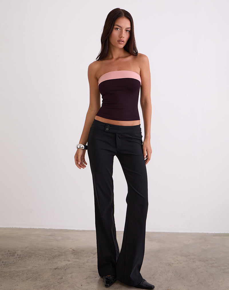 Image of Solna Bandeau-Top in Redwood mit rosa Lady-Bindung