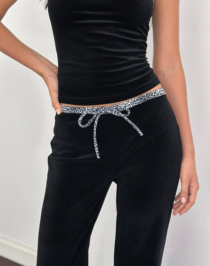 Image of Jalani Trouser in Black with Leopard Binding