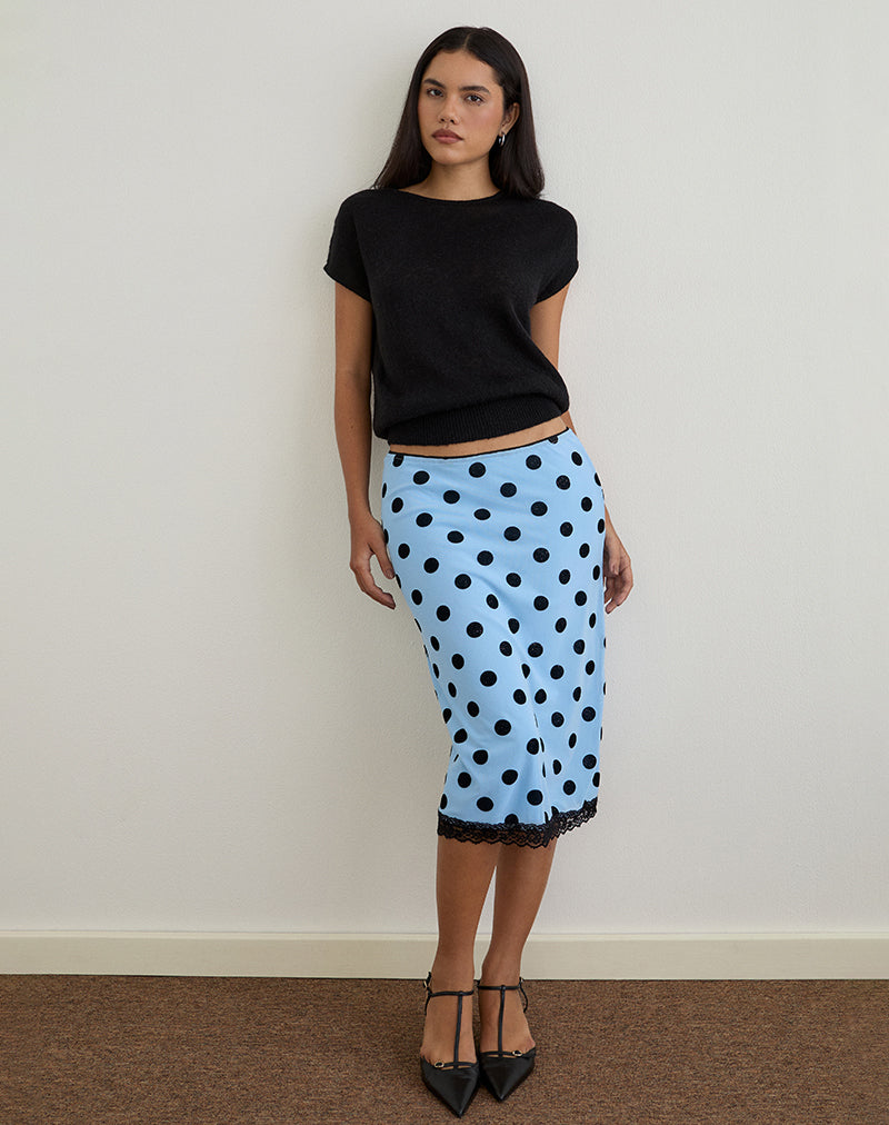 Sorin Oberteil mit tiefem Taillenbund aus schwarzem Strick