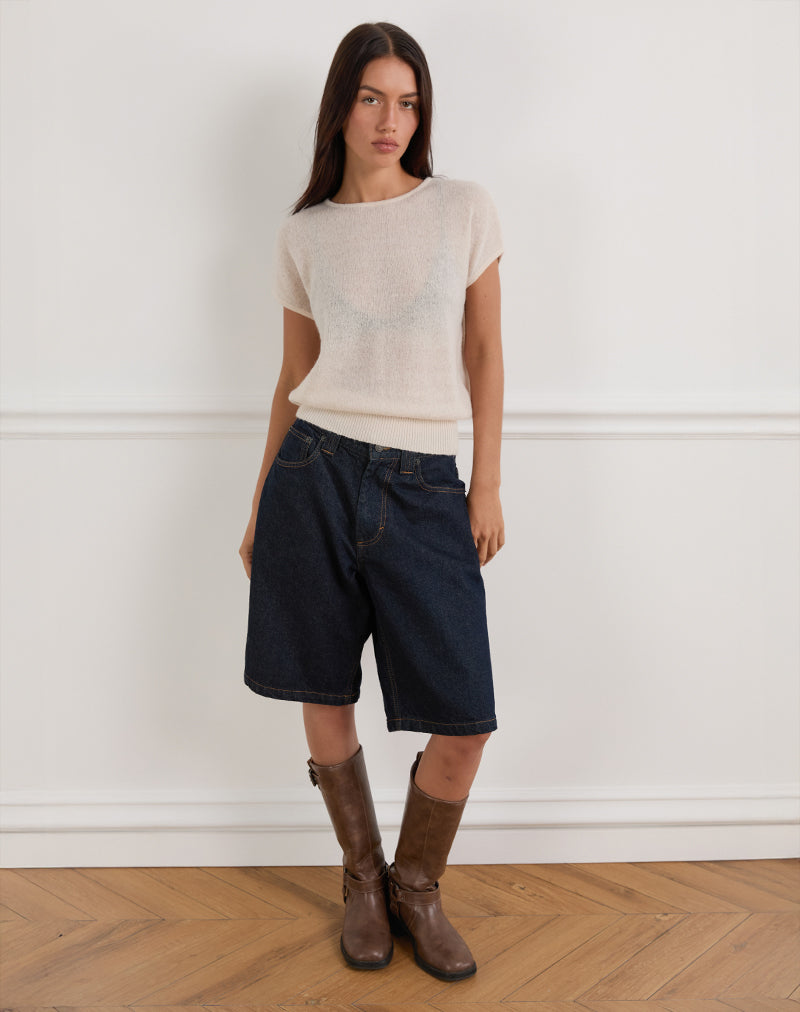 Image of Sorin Oberteil mit tiefem Bund in Ecru gestrickt
