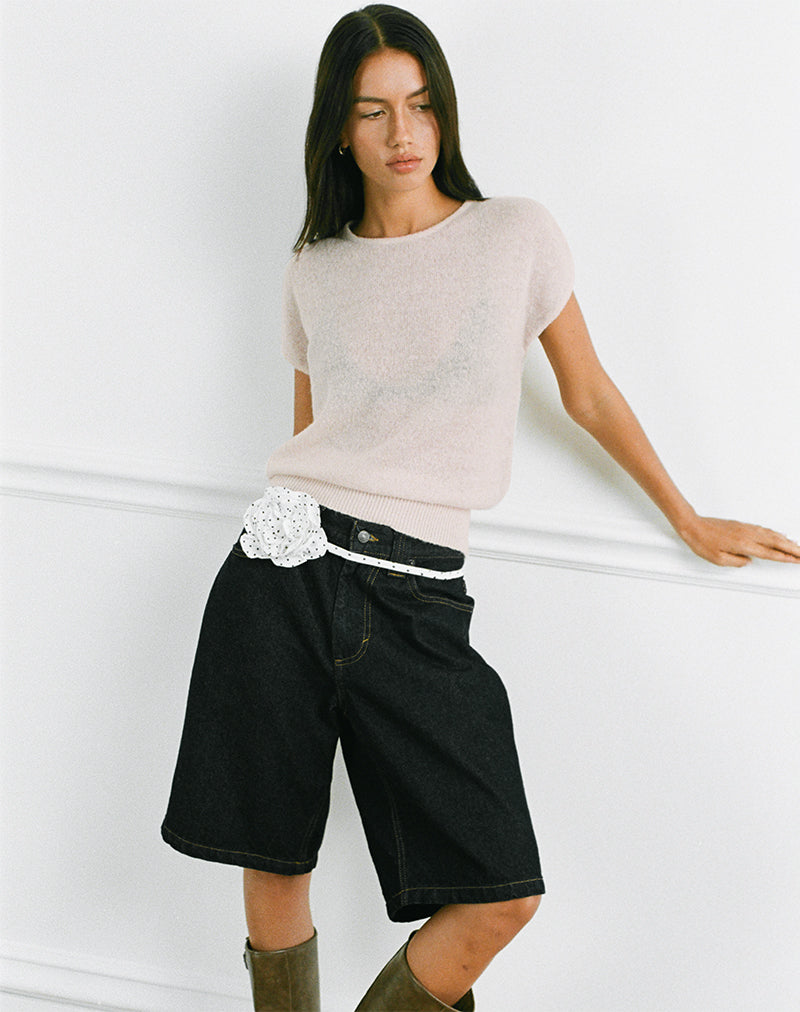 Image of Sorin Oberteil mit tiefem Bund in Ecru gestrickt