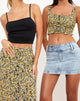Bild von Soyke Crop Top in Spring Ditsy Yellow