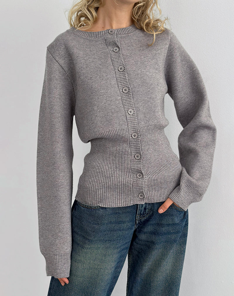 Subra Langärmelige Strickjacke in Grau