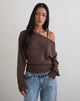 Image of Suena Asymmetric Jumper in Knit Dark Chocolate