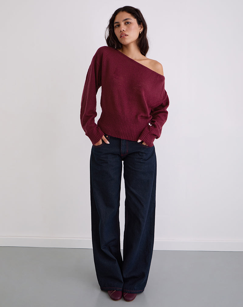 Suena Asymmetrischer Pullover in Wein