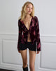 Bild von Sukita Strickjacke in Floral Devore Burgundy