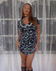 Bild von Sulani Minikleid in Schwarz mit Perlen- und Schleifenprint