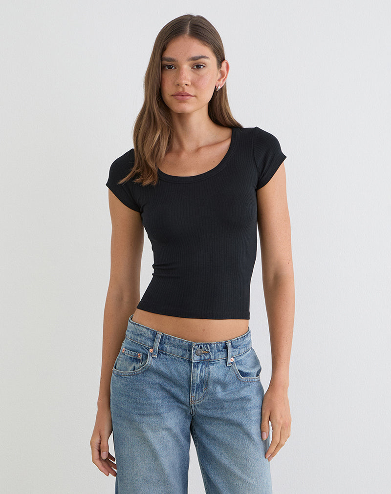 Bild von Sumala Tee in Thick Rib Black