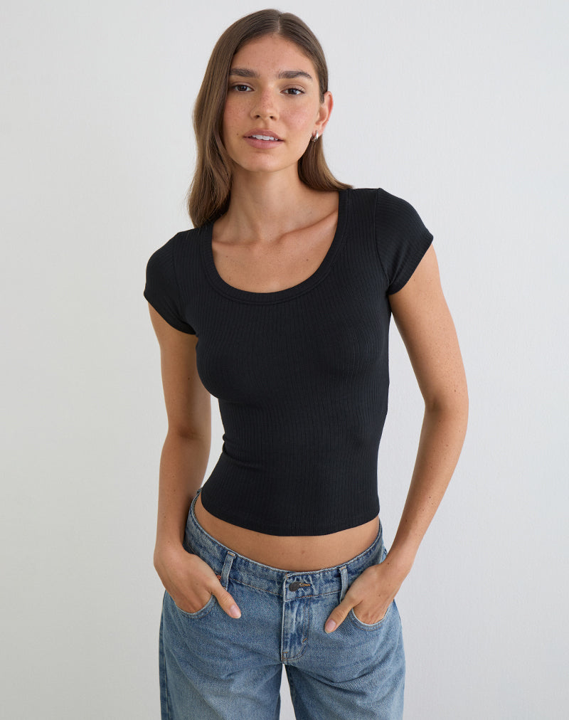 Bild von Sumala Tee in Thick Rib Black