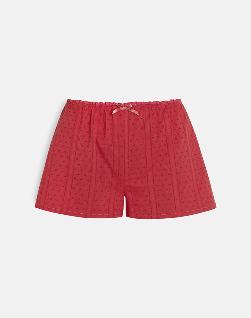 Image of Sumi Shorts aus Baumwolle Dobby Rot
