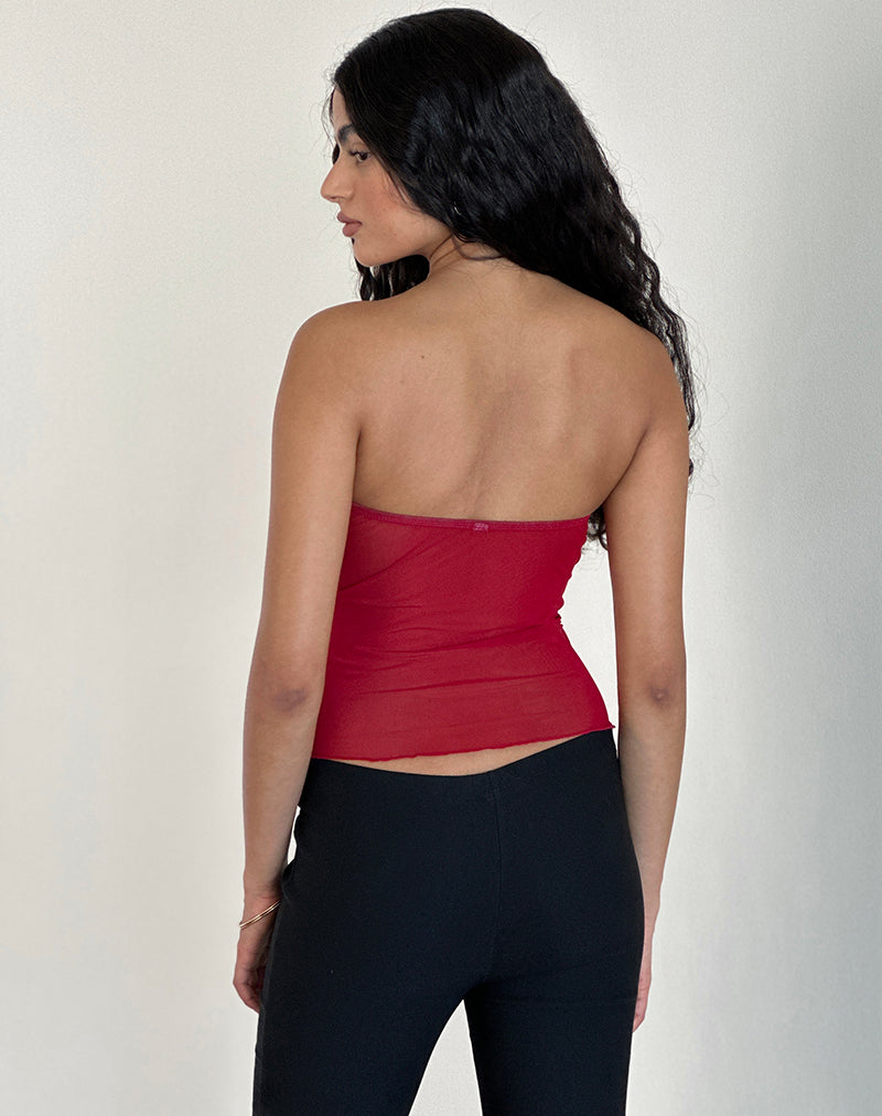 Bild von Sunniva Bandeau Top in Kirsche Mesh
