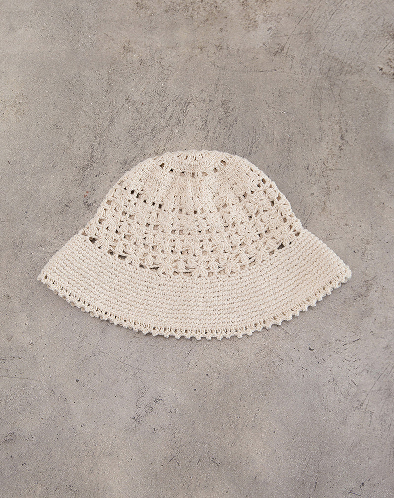 Suno Eimer Hut in Crochet Elfenbein