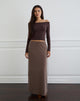 Image of Surina Maxirock aus diagonal gestreiftem Flock in Braun und Creme