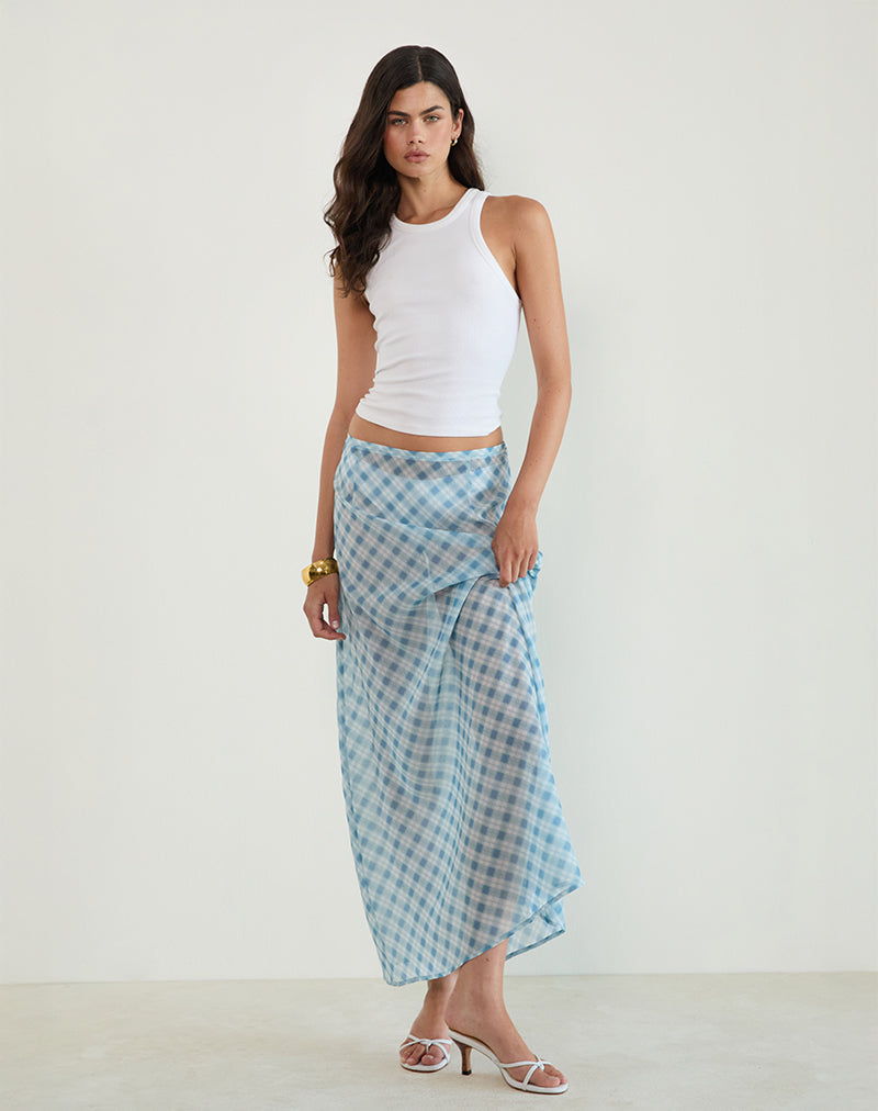 Bild von Surina Maxirock in Blurred Check Blau