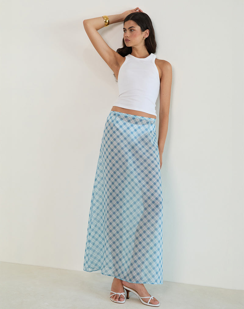 Bild von Surina Maxirock in Blurred Check Blau
