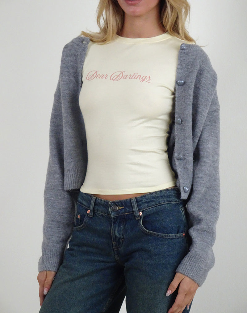 Sutin Tee in Buttermilch mit Dear Darlings Druck