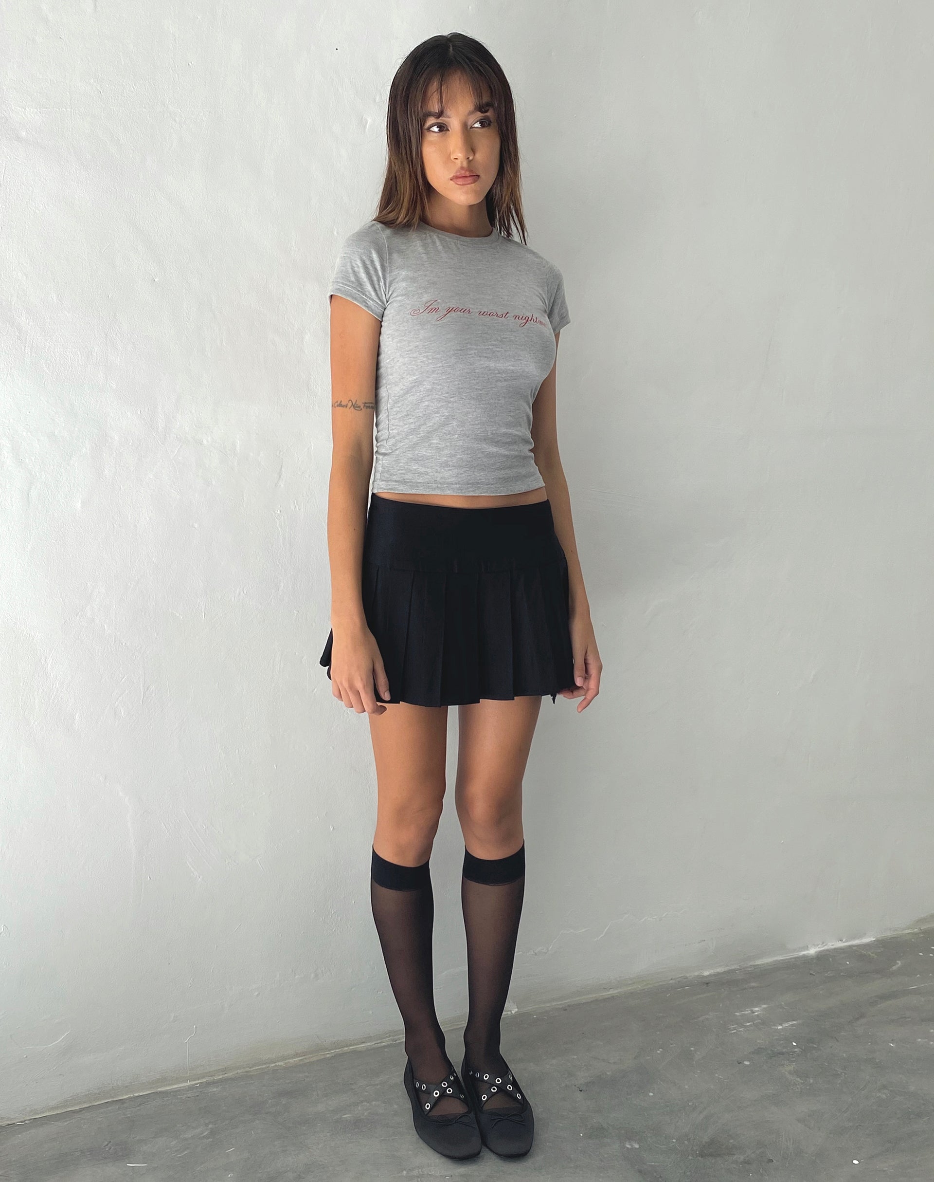 Image of Sutin Tee in Grau meliert mit Worst Nightmare Grafik