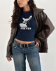 Image of Sutin Tee in Navy mit rotem Einband und Doeyes-Grafik