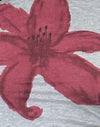 Grau meliert Gemalte Blumen Grafik
