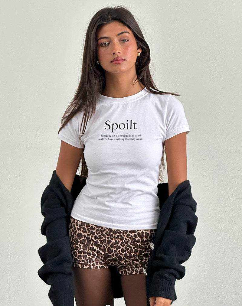 Bild von Sutin Baby Tee in Weiß mit Spoilt-Slogan