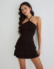 Bild von Suzetta Halter Mini Dress in Schokoladenbraun