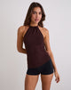 Image Sadra Neckholder-Top aus Rayon Jersey Bitter Chocolate