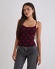 Image of Solani Top in Braun mit großer roter Polka