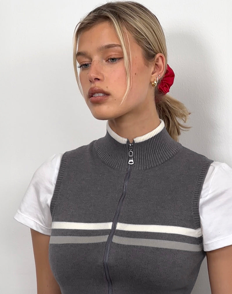 Image of Tabeya Ärmellose Strickjacke in Grau