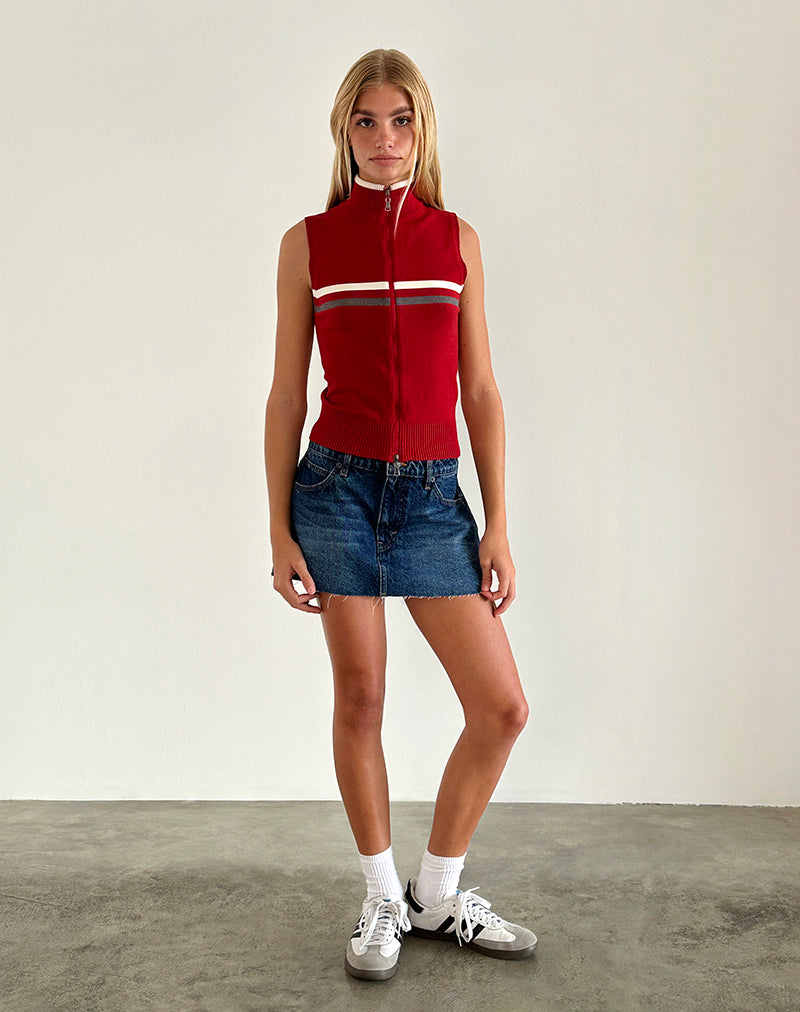 Image of Tabeya Ärmellose Strickjacke in Rot