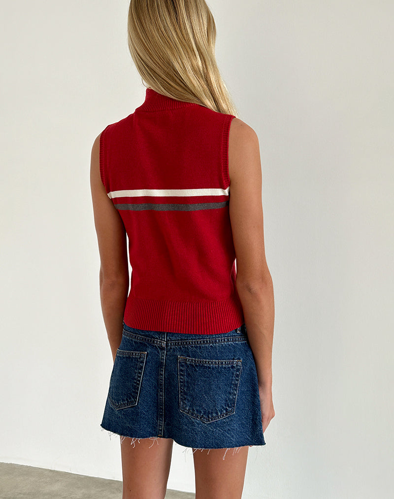 Image of Tabeya Ärmellose Strickjacke in Rot