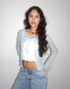 Bild von Tabitha Tie Front Cardigan in Puderblau